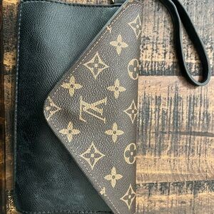 Black and Brown Monogram Clutch